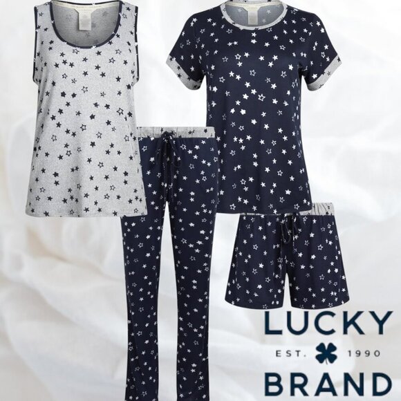 Lucky Brand | Women's 4 Piece Lounge Set | Navy Blue Stars | NWOT - Picture 4 of 6